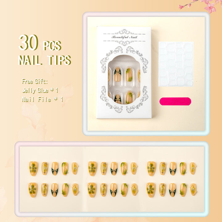 Artificial nail set with filigree floral accents Bowlift