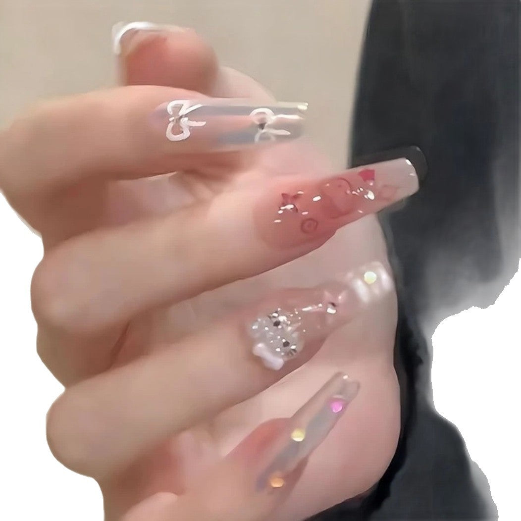 Whimsical Cartoon-Themed Press-On Nail Art Bowlift