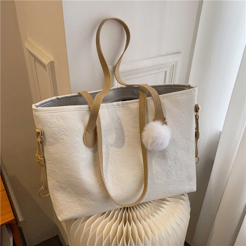 Stylish Embossed Shoulder Tote Bag