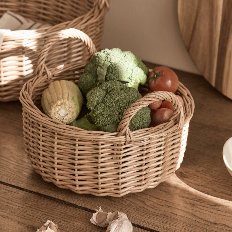 Beef Handcrafted Basket with Handle Bowlift