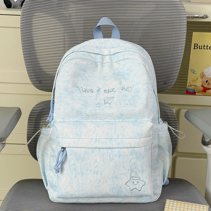 Multi-Functional Emblazoned Casual Backpack Bowlift