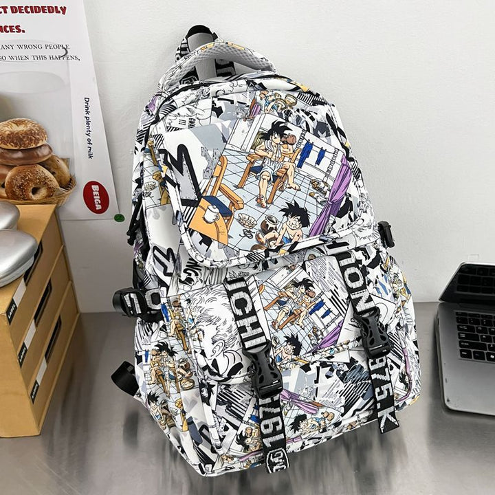 Backpack in Comic Design with Soft Plush Pendant Bowlift