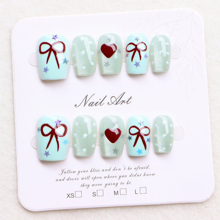 Decorative Holiday-Themed Press-On Nail Art Set Bowlift