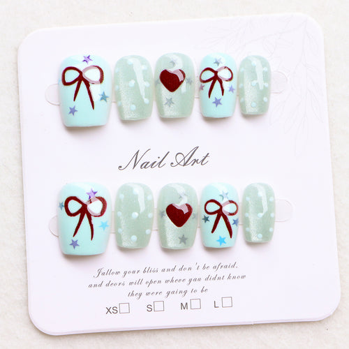 Decorative Holiday-Themed Press-On Nail Art Set Bowlift