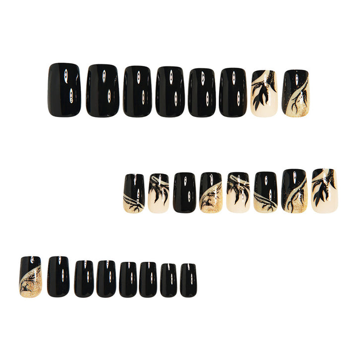 Glamorous Artistic Press-On Nails with Elegant Design Bowlift