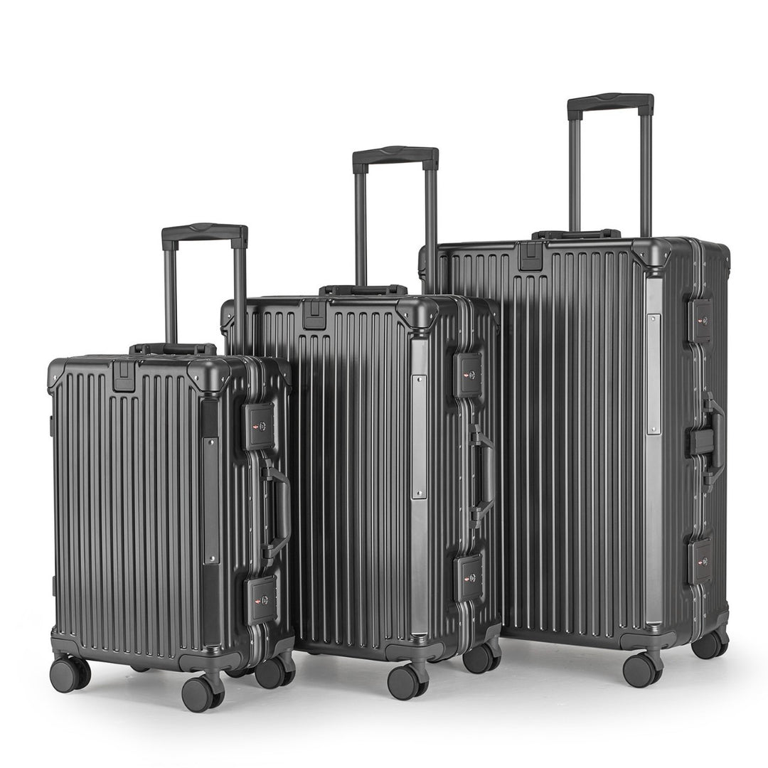 Unisex Aluminum Hard Shell Travel Luggage Set Bowlift