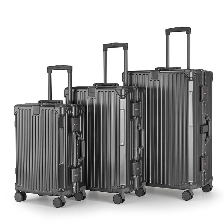 Unisex Aluminum Hard Shell Travel Luggage Set Bowlift