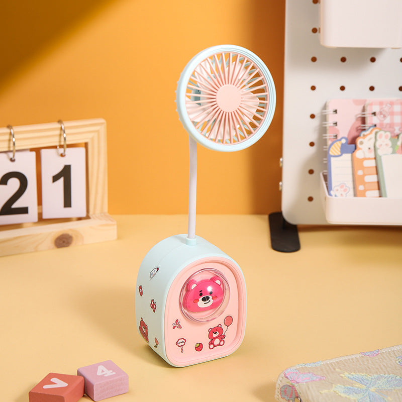 Unisex Creative Mini USB Fan with LED Light Bowlift