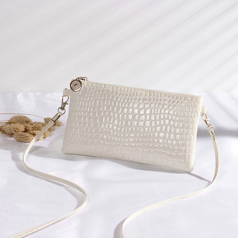 Crocodile Patterned Crossbody Clutch