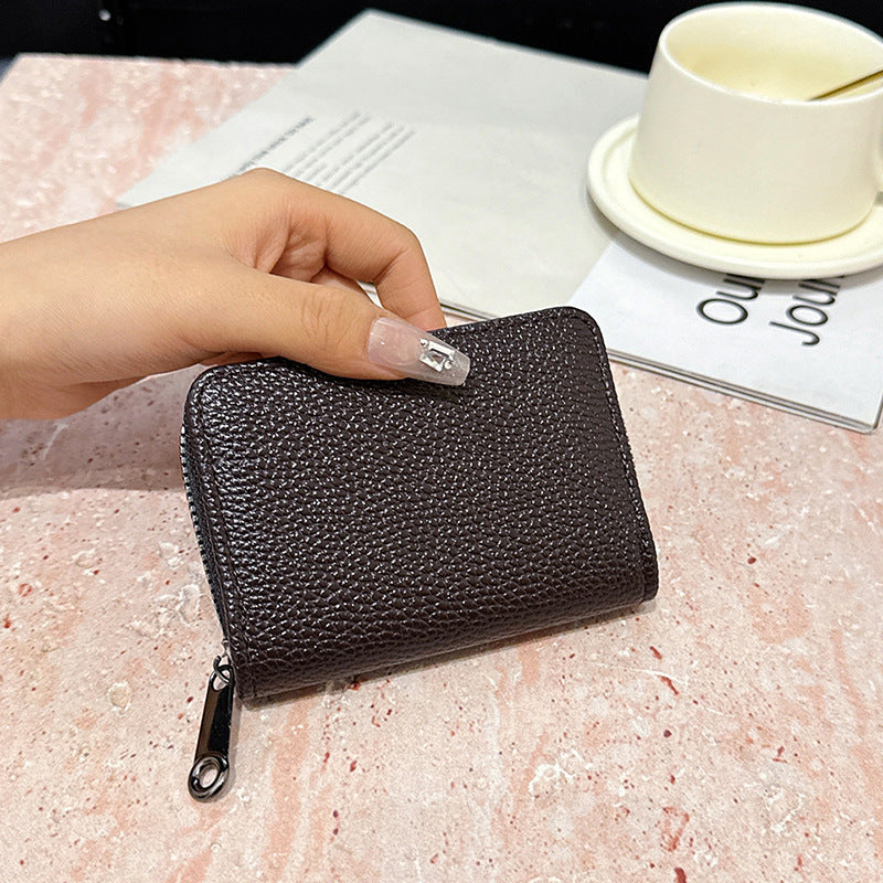 Compact Textured Zip Wallet