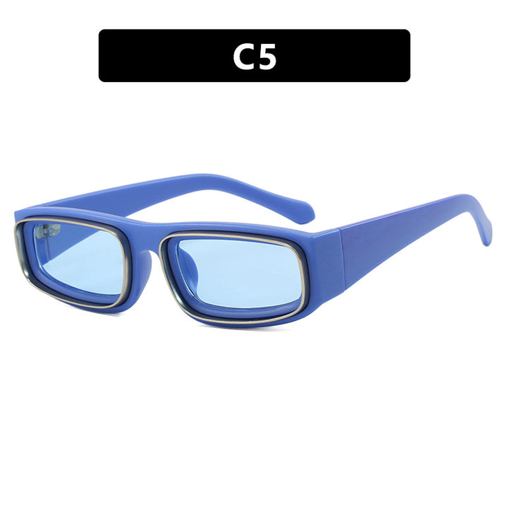 Ladies trendy rectangular sunglasses with elegant color play Bowlift