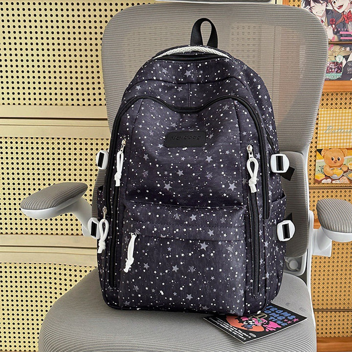 Lightweight Star-Patterned Backpack Bowlift