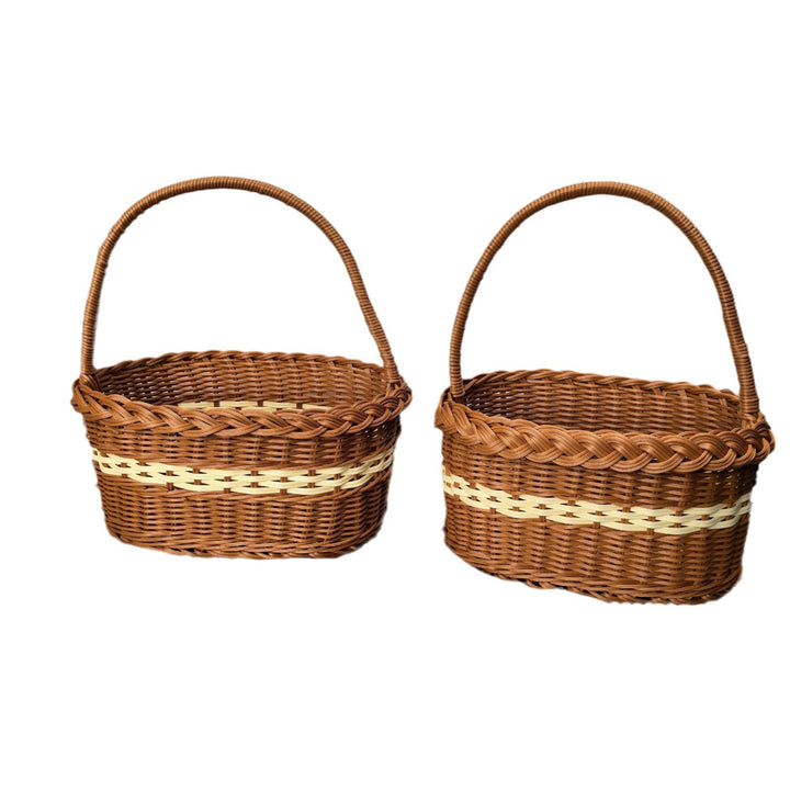 Women elegant handwoven shopping basket Bowlift