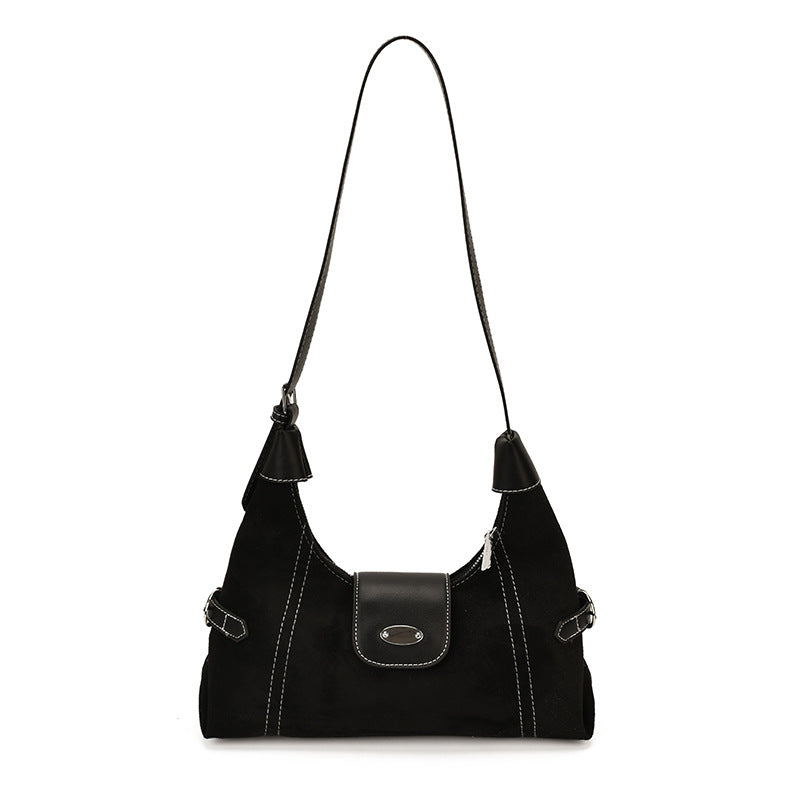 Stylish Suede Shoulder Bag Bowlift