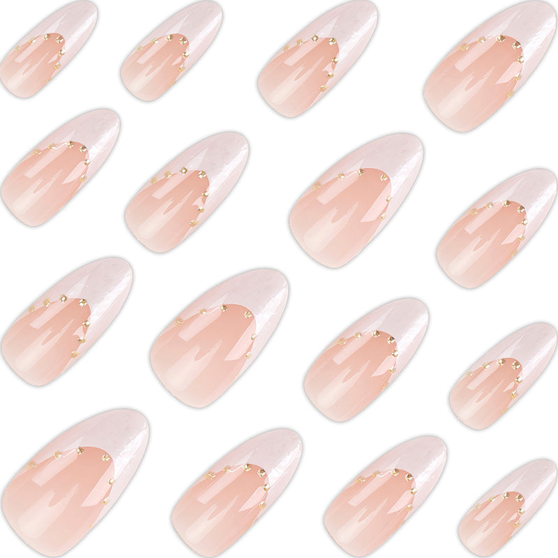 Elegant Stiletto Press-On Nails with Gold Accents Bowlift