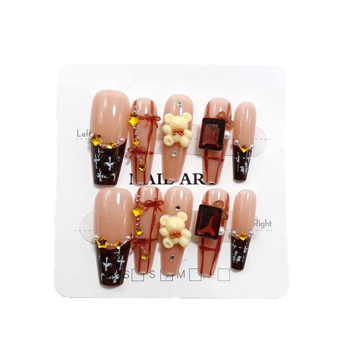 Artificial nails with decorative 3D embellishments Bowlift