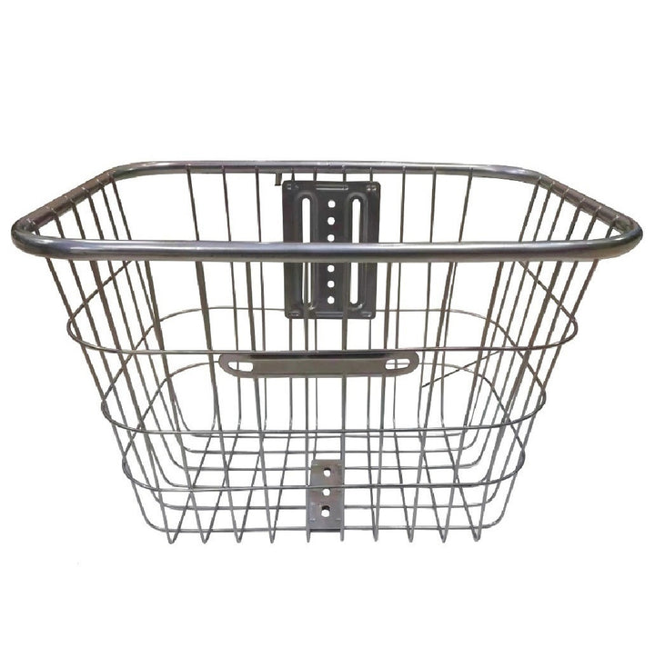 removable steel front bicycle cargo basket with universal mounting bracket Bowlift