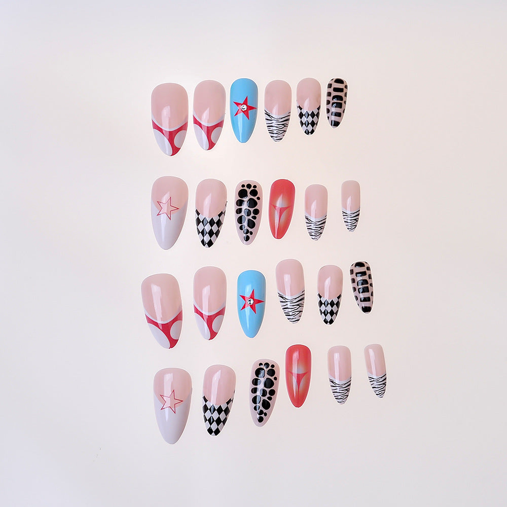 Artistic Press-On Nail Set Bowlift