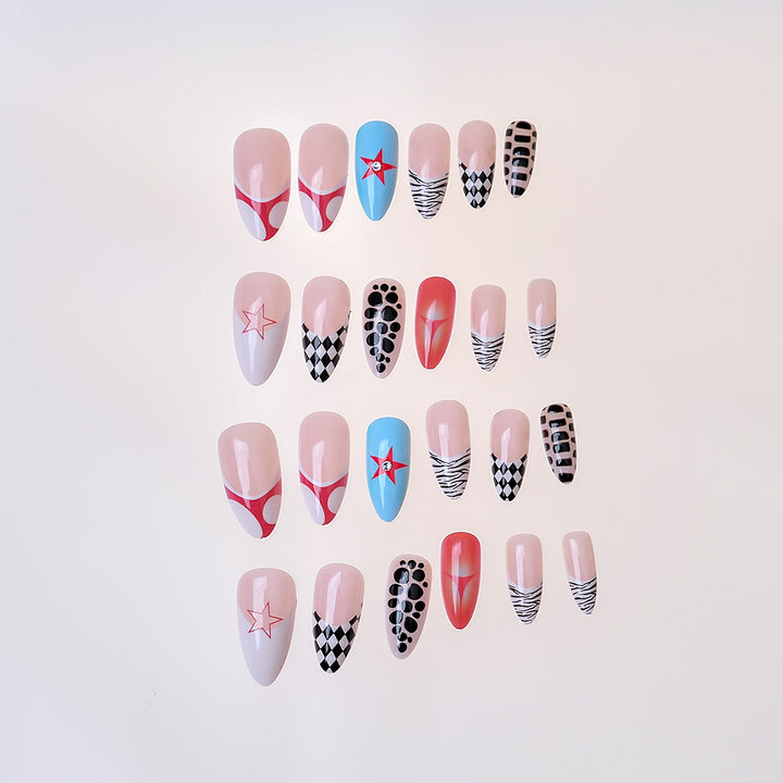 Artistic Press-On Nail Set Bowlift