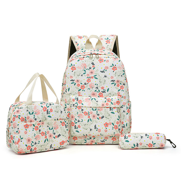 Backpack set with unique floral design and practical compartments Bowlift