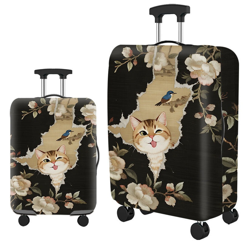 Artistic Cat-Themed Hard Shell Suitcase Bowlift