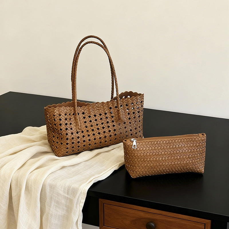 WoHandwoven Straw Market Tote Bag Bowlift
