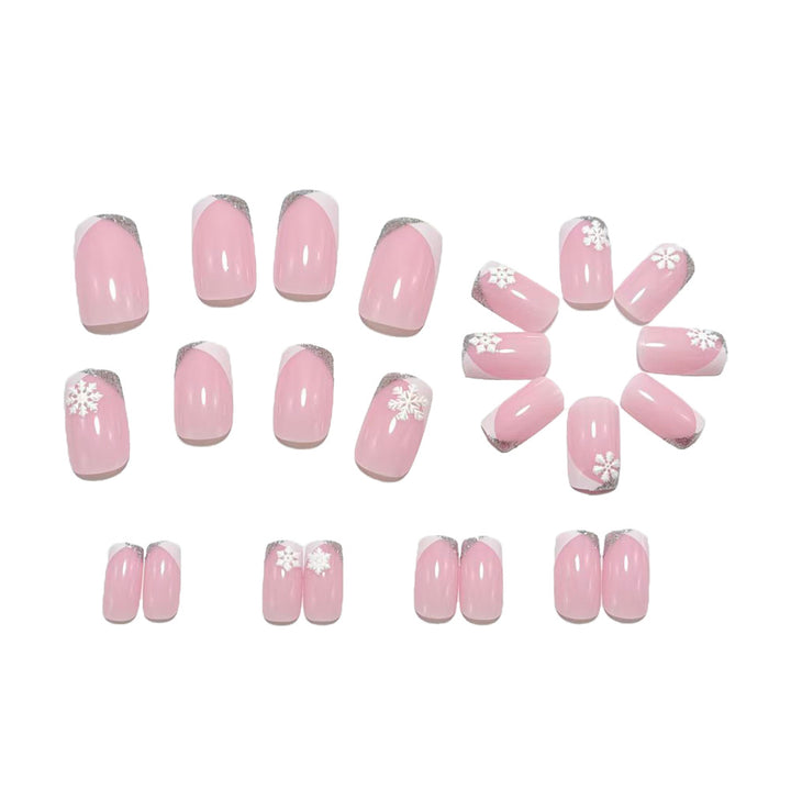 Elegant artificial nails with snowflake design Bowlift
