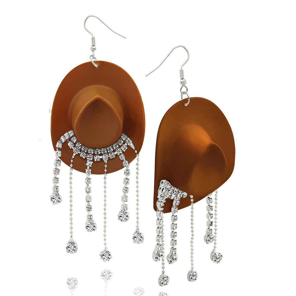 Cowboy Hat Inspired Dangle Earrings Bowlift