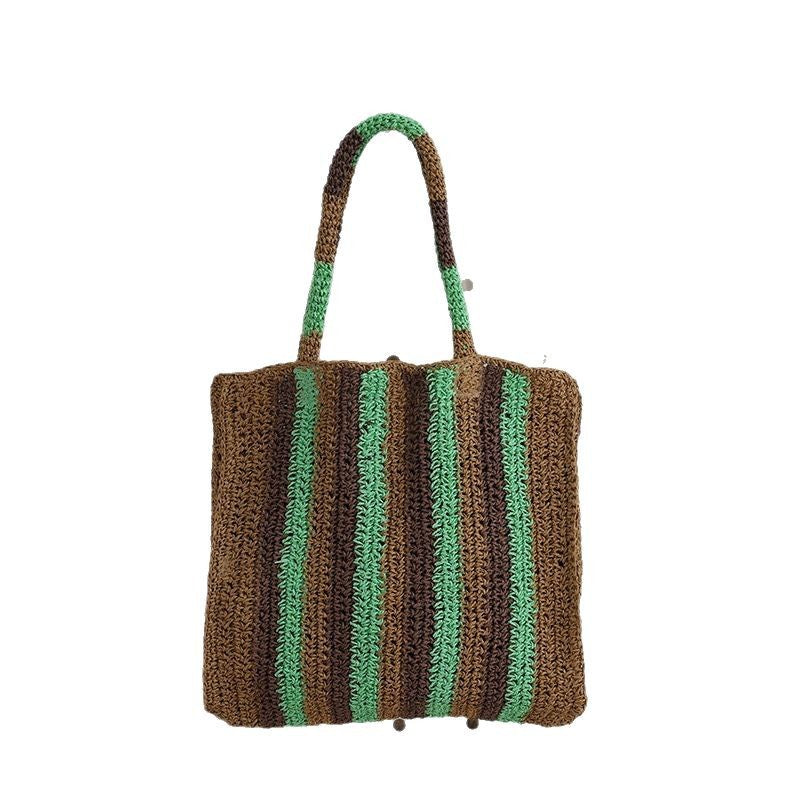 Handwoven shopping bag with modern stripes Bowlift