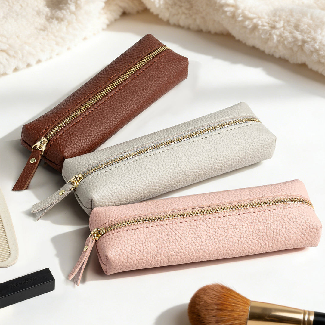 Leather Zippered Pencil Case Bowlift