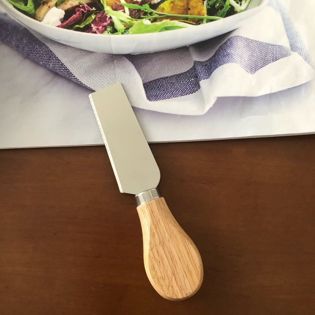 Wooden-Handled Stainless Steel Cheese Spatula Bowlift