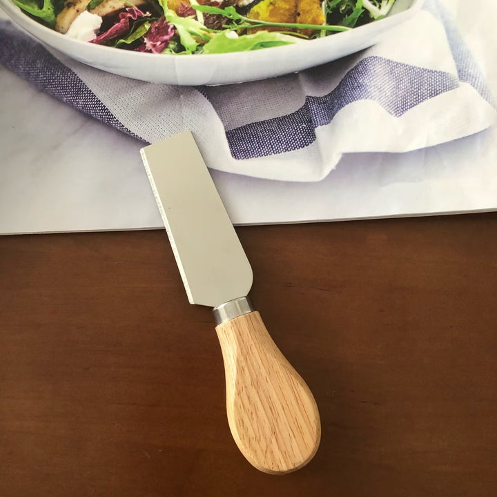 Wooden-Handled Stainless Steel Cheese Spatula Bowlift