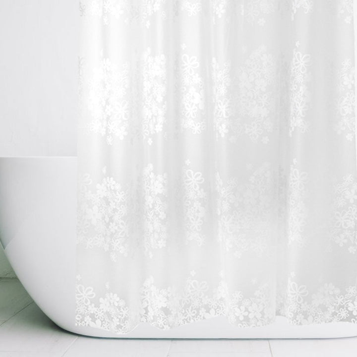 Floral Patterned Waterproof Shower Curtain Bowlift