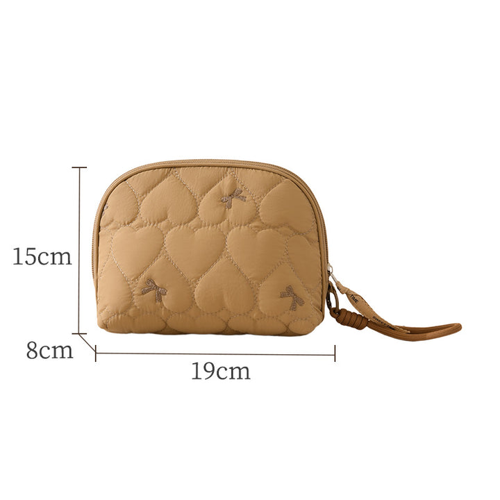 Heart-Quilted Makeup Bag Bowlift