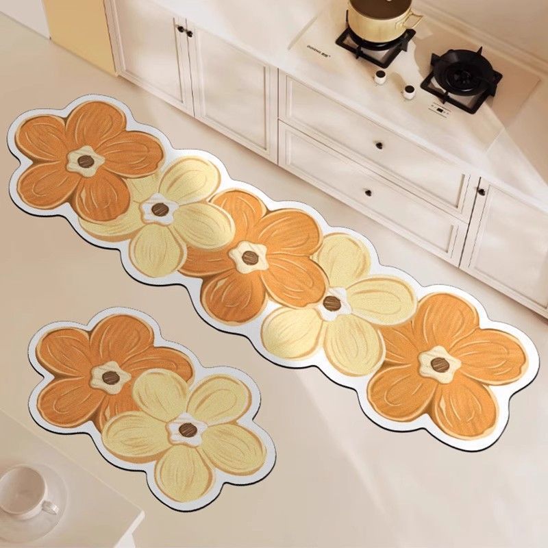 Floral Pattern Decorative Runner Mat