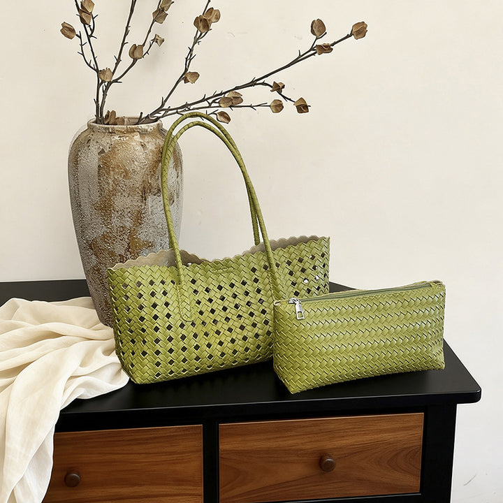 WoHandwoven Straw Market Tote Bag Bowlift