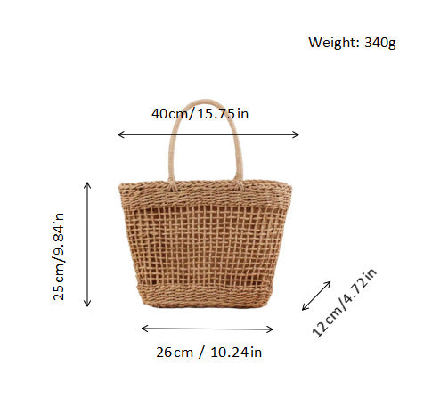 Handcrafted straw bag with fine structure Bowlift