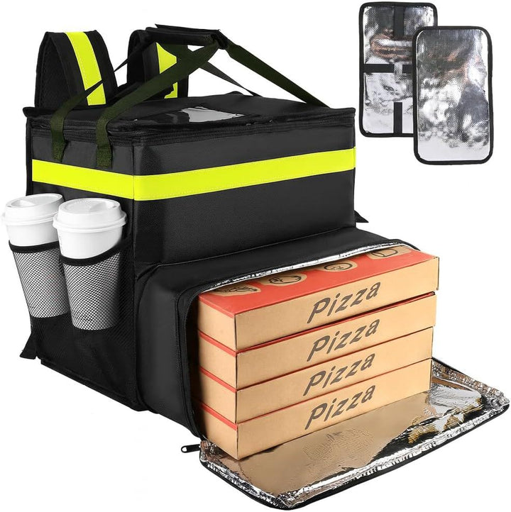 Women's Insulated Pizza Delivery Bag with Drink Holders and Reflectors Bowlift