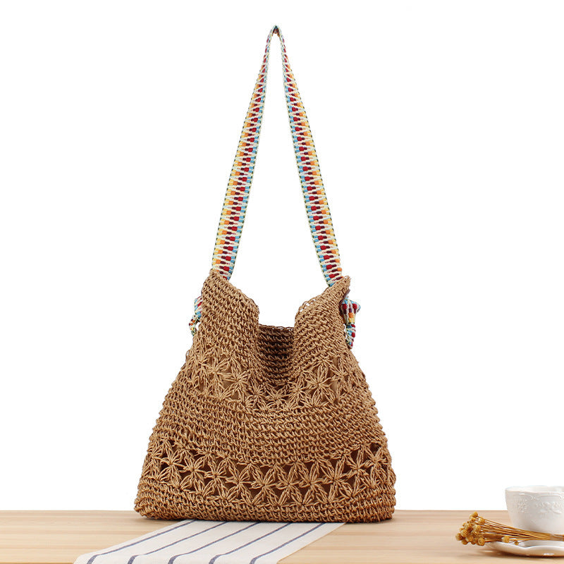 Handbag with Striped Shoulder Strap Bowlift
