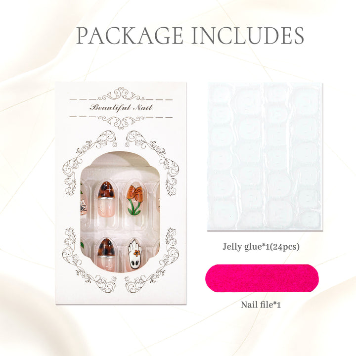 Artistic Floral Press-On Nails