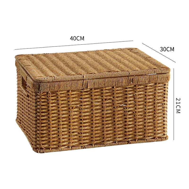 Handcrafted Rectangular Wicker Storage Box Bowlift