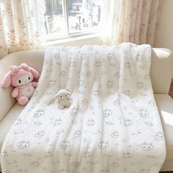 Plush Cartoon-Themed Throw Blanket