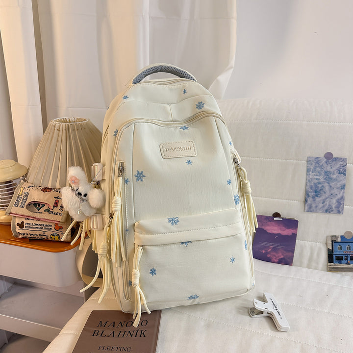 Elegant Floral Embroidered Backpack Bowlift