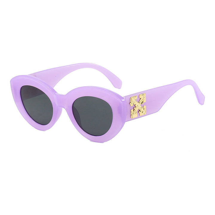 Women's Cat-Eye Sunglasses with Luxurious Accents and Sturdy Plastic Frame Bowlift