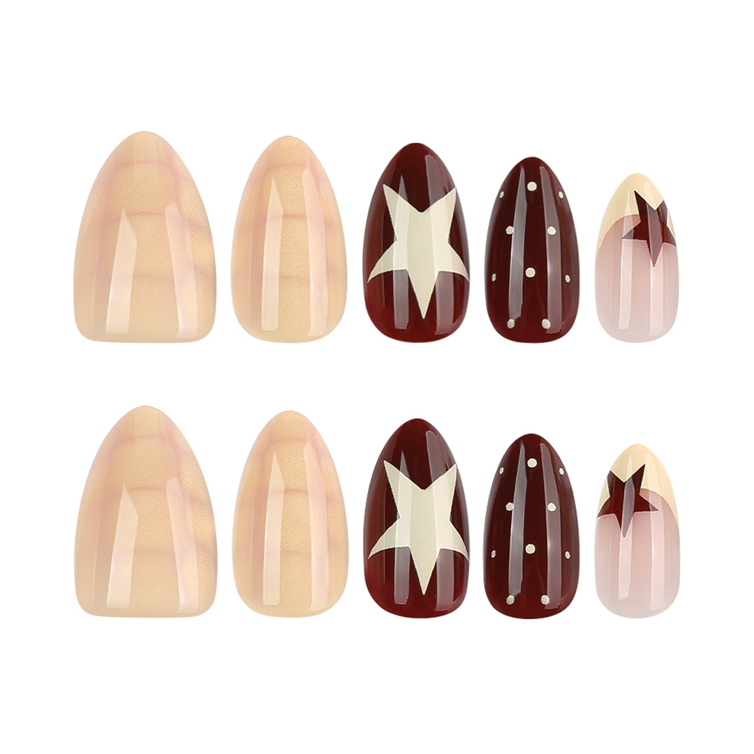Artful nail art with geometric pattern and festive design Bowlift