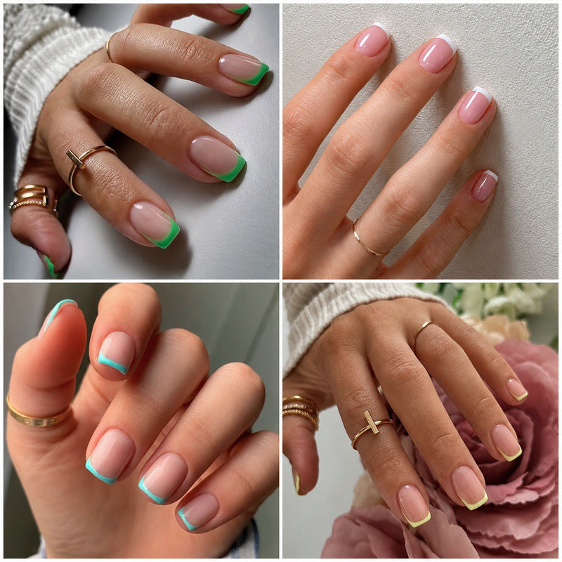 Acrylic nail set with colorful gradients Bowlift