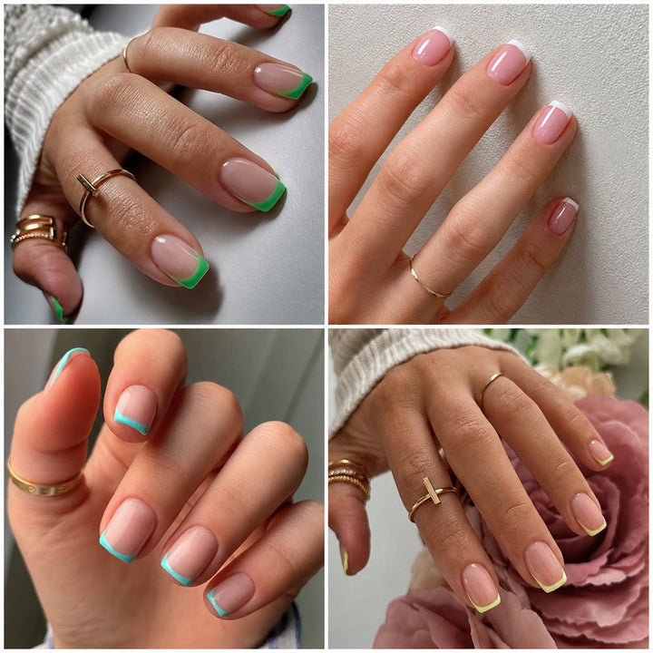 Acrylic nail set with colorful gradients Bowlift