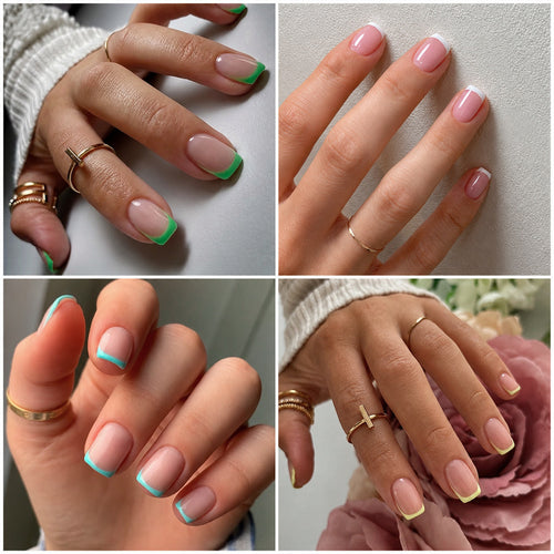 Acrylic nail set with colorful gradients Bowlift