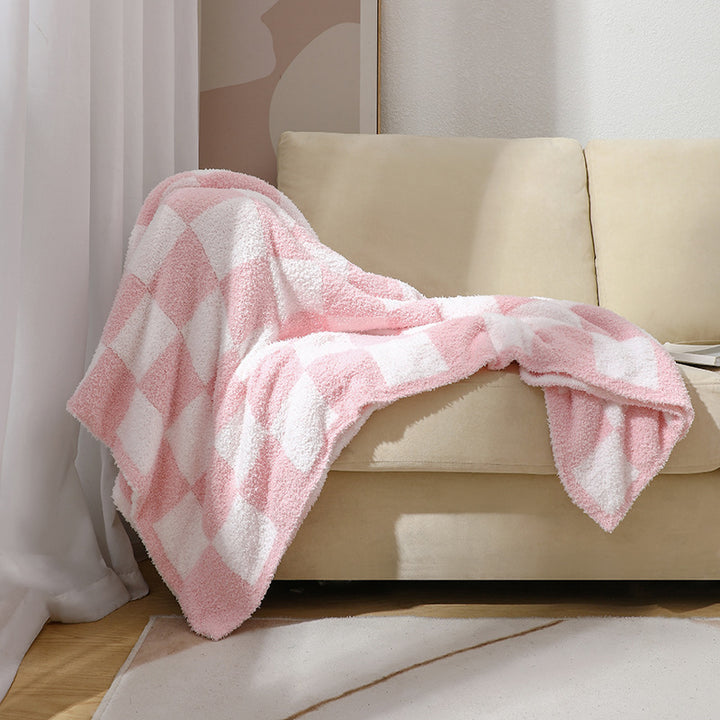 Cozy Checkerboard Fleece Blanket