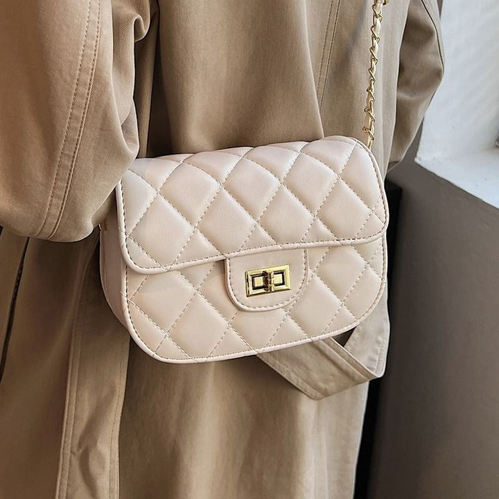 Quilted Chain-Detail Crossbody Bag Bowlift